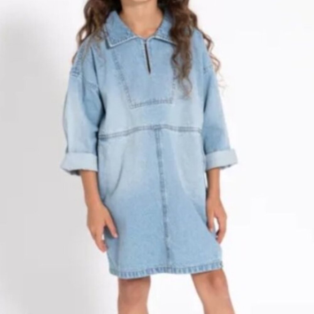 Finger in the nose girls denim dress